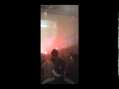 Hansa Rostock vs. Dynamo Dresden : Stimmung Gästeblock und Pyrotechnik