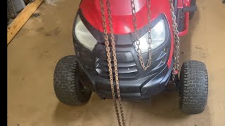 How to lift garden tractor/mower the easy way￼