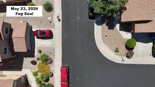 Fog Seal Treatment on Roads in a Sahuarita Subdivision