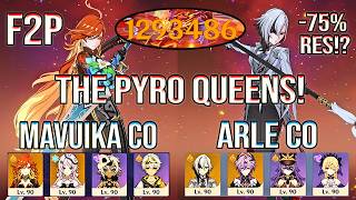 ⚡-75% RES! F2P Mavuika & Arlecchino DESTROY Spiral Abyss 12 | Genshin Impact