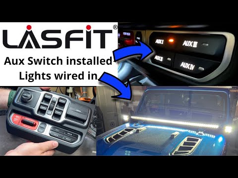 2020 Jeep Gladiator Rubicon LASFIT Auxiliary Switch Install and LED Light Wiring PT2