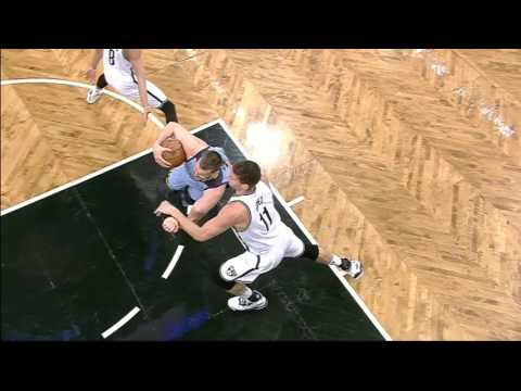 Gasol's hook shot flies over the backboard