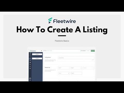 How to create a Fleetwire listing