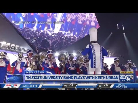 Tennessee State University band plays with Keith Urban