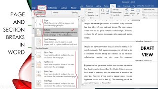 Insert and Remove Page and Section Breaks in Word Documents