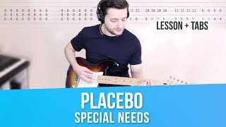 PLACEBO Special Needs Guitar lesson w/ TABS (How to play tutorial)