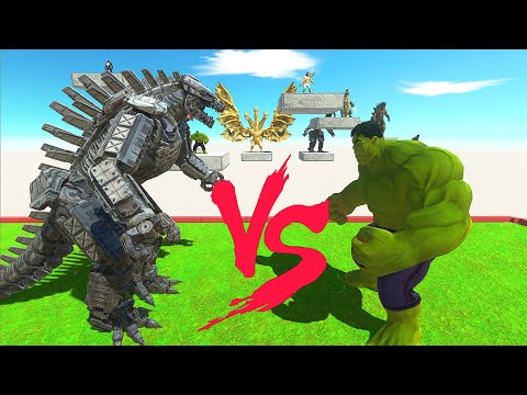 MechaGodzilla 2021 vs The Avengers #4 | Fighting Hulk - Animal Revolt Battle Simulator