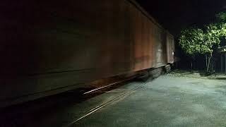 preview picture of video 'Crossing train at night in railway crossing'
