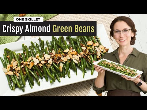 Crispy Green Beans with Toasted Almonds in ONE Skillet | Hexclad