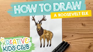 Learn How to Draw an ELK for Beginners | Educational Step-by-Step Drawing Tutorial for Kids!