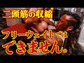 【意外な事実!?】二頭筋の収縮はフリーウェイトではできません。