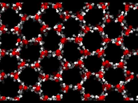 Melting of ice to liquid water - molecular dynamics simulation