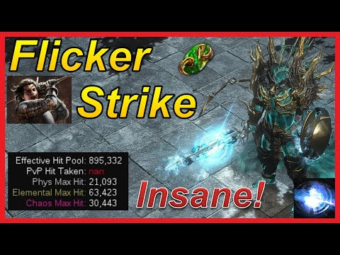 [3.26] Flicker Strike Saviour is Back! (100m Damage+ Ultra Tank) - Path of Exile Best Build