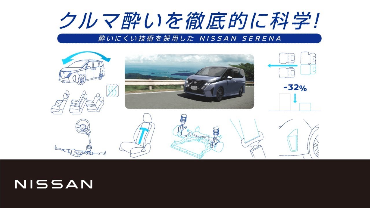 【セレナ】WEB MOVIE「クルマ酔いしにくい」篇 改訂