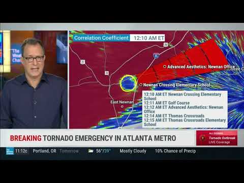 The Weather Channel Coverage of the Newnan, GA EF-4 Tornado - 3/25/2021 11:00 PM CDT