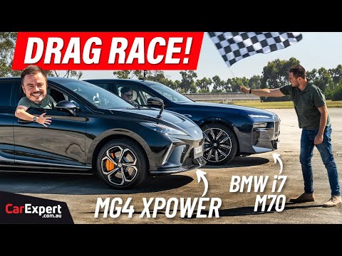 Thumbnail for MG v BMW: $60k v $350k, i7 M70 v MG4 XPower drag race! by Video c, UAZ, BMW, video, Car, vide