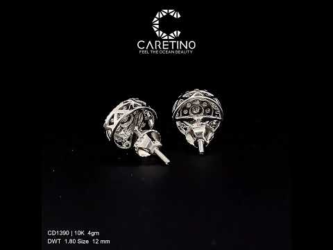 Real diamonds party wear 10kt white gold round cut stud diam...