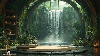528Hz Secret Waterfall Ambience | Zen Meditation Music for Relax Mind Body & Boost Positive Energy