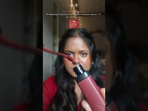 swatching loreal infallible matte resistance lipstick in the shade lazy Sunday 🤎#shorts #shortsfeed