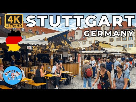 Stuttgart, Germany Autumn Walk - 4K 60fps with Immersive Sound & Captions