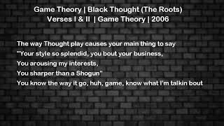 Game Theory - The Roots - Lyrics - Verses 1 &amp; 2