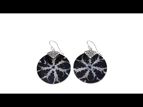 Bali Designs Multicolor MotherofPearl Round Earrings