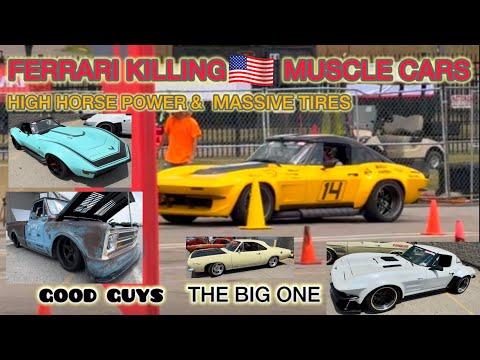 Thumbnail for FERRARI KILLERS 🇺🇸 MUSCLE CARS RACE AT THE BIG ONE GOOD GUYS Corvettes Camaros Novas Mopars Mustangs by Ferrari, Car