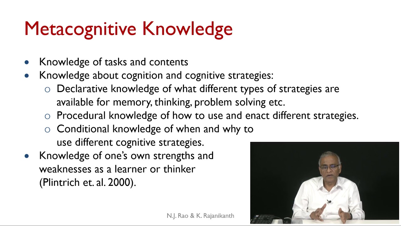 noc19 ge17 lec34  Instruction for Metacognitive Learning