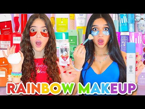 ONLY using RAINBOW MAKEUP & SKINCARE🌈🦄