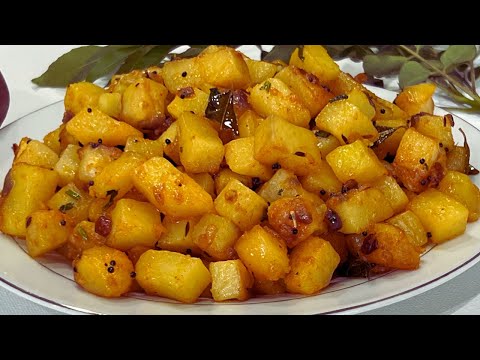 Aloo Fry Recipe - Simple Potato Fry-Quick & Easy Potato Recipe -Potato Poriyal Recipe-Potato Recipes