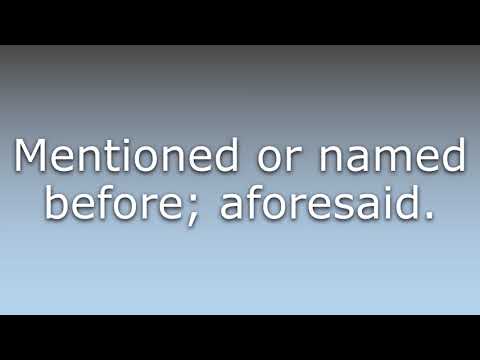 What does Above-named mean?