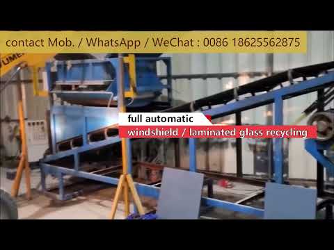 Full-automatic Car Glass / Windshield Recycling Plant / Laminated Glass Recycling Machine