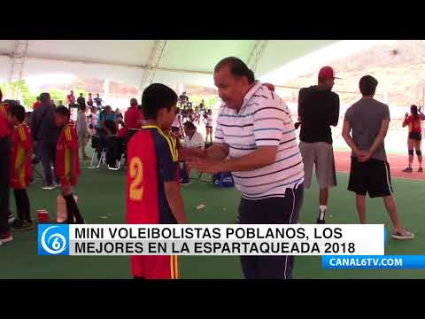 Mini voleibolistas poblanos, los mejores en la espartaqueada 2018