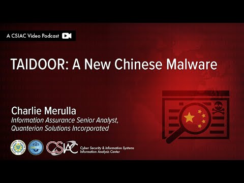The CSIAC Podcast - TAIDOOR, a New Chinese Malware