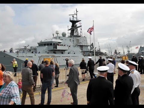 Friends And Family Welcome Back HMS Severn