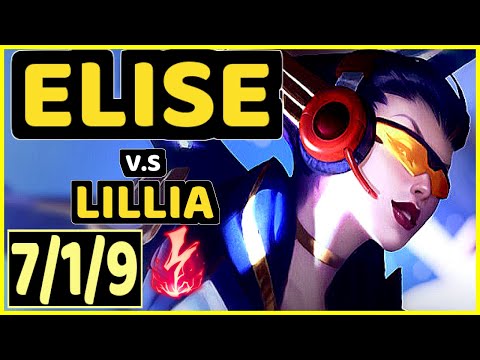 NJI (ELISE) vs LILLIA - 7/1/9 KDA JUNGLE GAMEPLAY - EUW Ranked GRANDMASTER