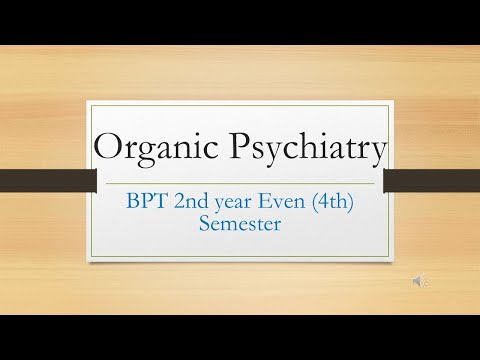 (BPT; Psychiatry) Organic Brain Disorder: Dr Swaleha Mujawar