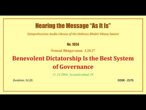 1054 SB 3 28 27, Benevolent Dictatorship Is the Best System of Governance, 2004 11 24, Secunderabad,