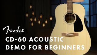 Video thumbnail for Fender CD60 Acoustic Demo For Beginners | Fender by Fender