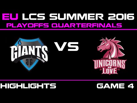 GIA vs UOL Game 4 highlights EU LCS 2016 Quarterfinals Giants vs Unicorns Of Love