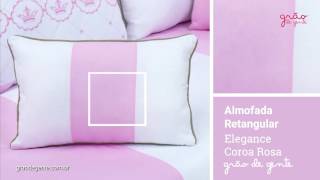 Almofada Retangular Elegance Coroa Rosa | Ref: 59142