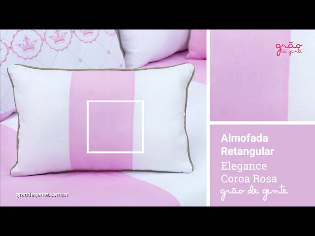 Almofada Retangular Elegance Coroa Rosa | Ref: 59142