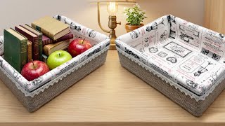 Amazing DIY Craft Ideas Tutorial Using Cardboard Box Making Storage Basket For Begginer