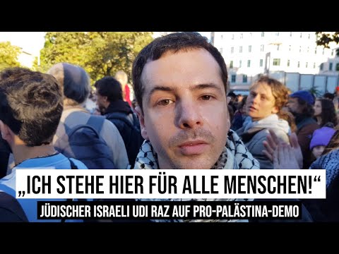 21.10.2023 Berlin Udi Raz: Ich stehe hier für alle Menschen! Jüdische Israeli auf Pro-Palästina-Demo