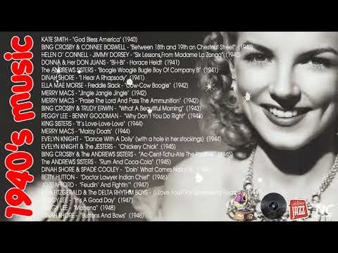 1940's music Best american female singers mix -  KATE SMITH, DINAH SHORE, MERRY MACS, EVELYN KNIGHT