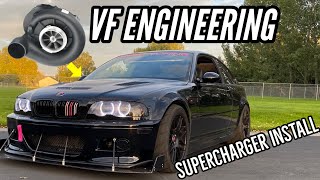 BMW E46 VF supercharger kit install - Boosted M54 track car build - Centrifugal pro charger DIY