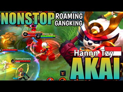 Non stop Roaming & Gangking Akai AkaiZone Samurai  By Hannn Tzy || Mobile legends