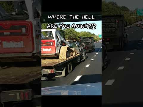 Idiot Driver: Tow truck nearly loses it #trucking #trucklife #truckcrash #towtruck #idiotdriver