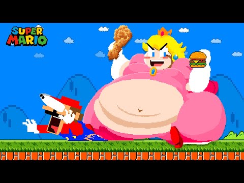 Super Mario Bros: Mario vs FAT Peach Super Sized Maze Escape | Poor Mario | Game Animation
