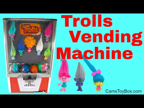 Dreamworks Series 2 Trolls Blind Bags Toy Vending Machine Opening Surprises for Kids Fun Playing Video